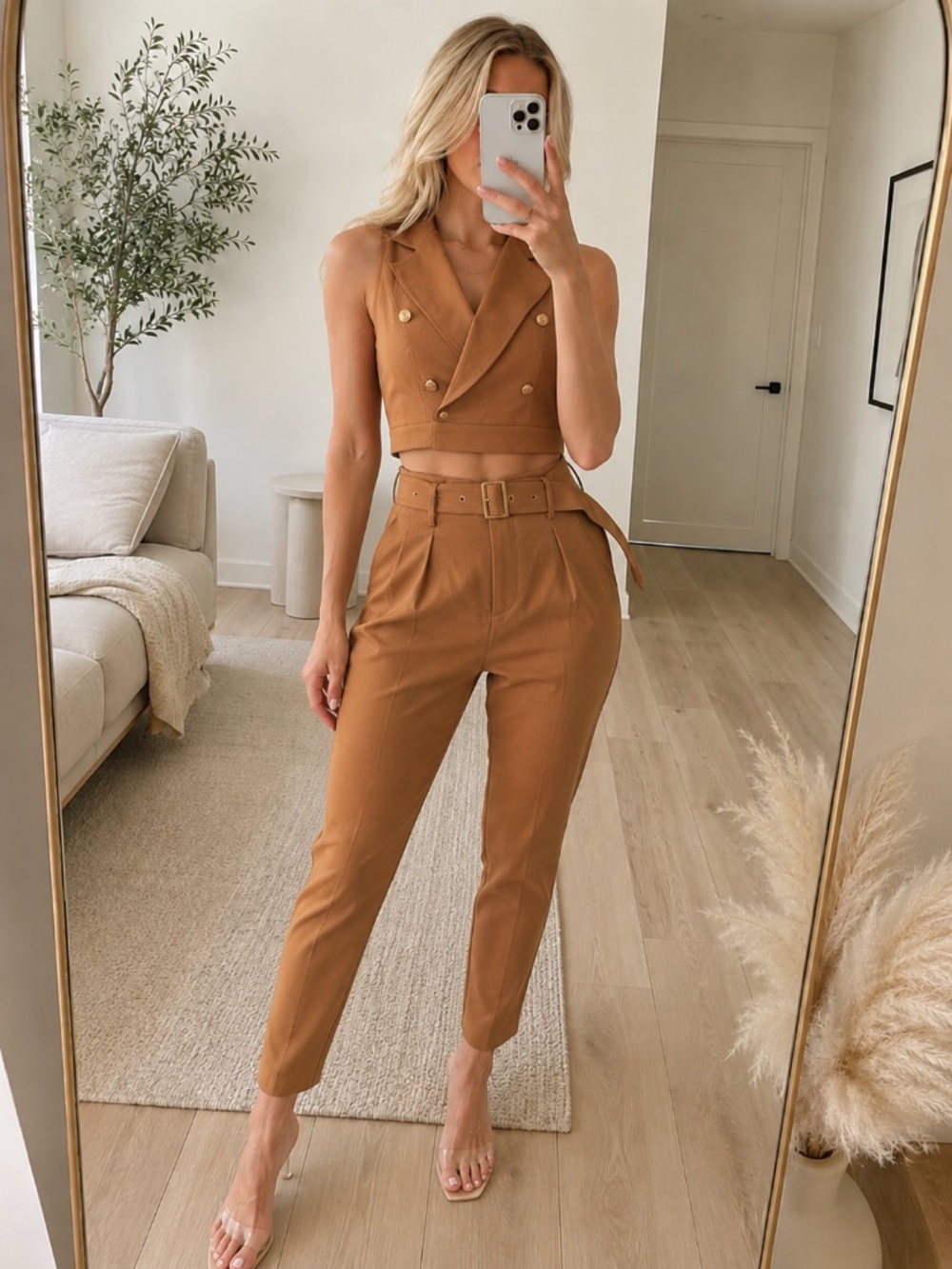 Two Piece Pant Set Rust - Picture 2 of 6
